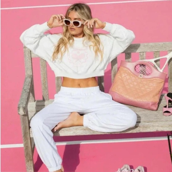 New with tags Love Shack Fancy tennis joggers L - Picture 1 of 5